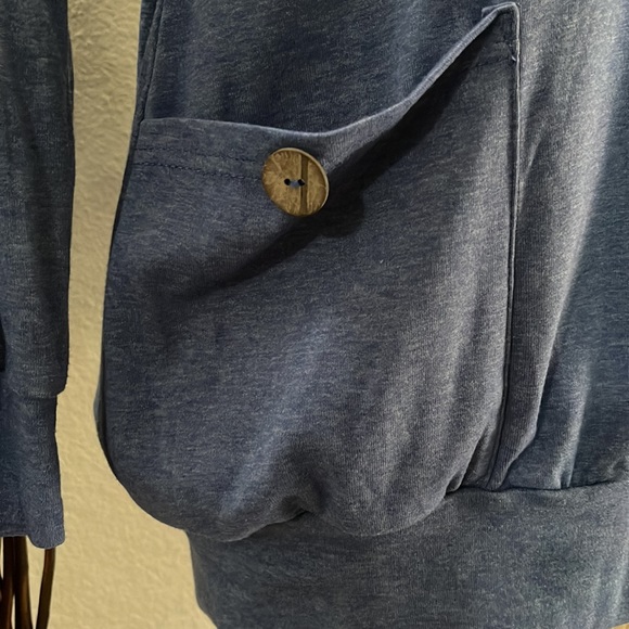 Levaca Button Cowl neck long sleeve sweater - Picture 2 of 5